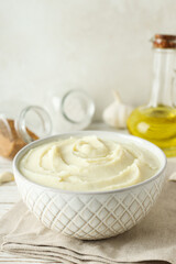 Mashed potatoes, concept of tasty and delicious food