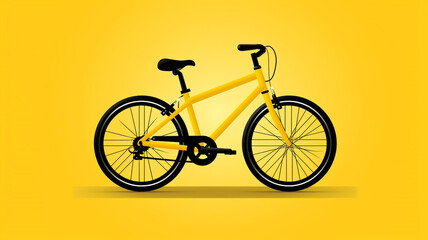icon of a modern bicycle on yellow background