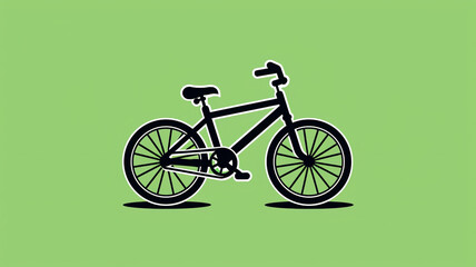 icon of a modern bicycle on green background