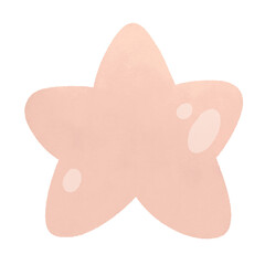 cute pink pastel star watercolor birthday baby shower nursery element
