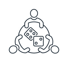 Board game. Vector linear illustration icon isolated on white background.