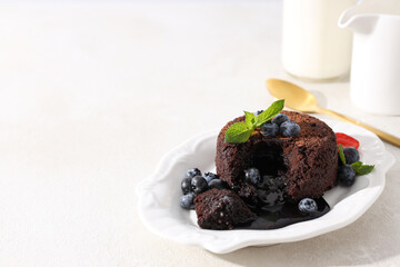Chocolate fondant, concept of delicious sweet food