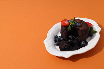 Chocolate fondant, concept of delicious sweet food