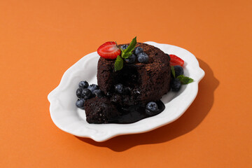 Chocolate fondant, concept of delicious sweet food