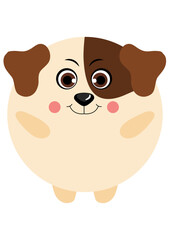 Cute dog with round body