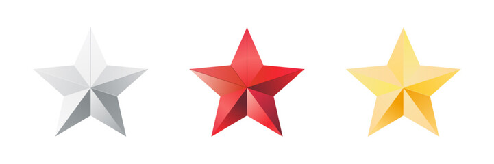 Set of Christmas stars, collection of icons of different colors of shiny stars, shiny stars vector