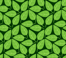 green leaves seamless pattern