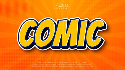 Comic editable text effect. Cartoon text effect