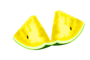 yellow watermelon with a transparent background