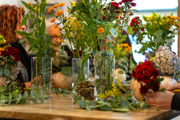 Natural Flowers. Fresh flowers background.