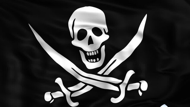 Sea Pirate Waving Flag Background