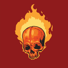 skull fire artwork
