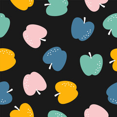 Seamless pattern with colorful apples