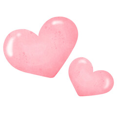 Pink heart watercolor