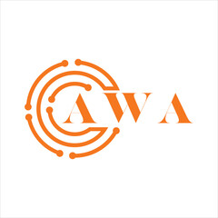 AWA letter design. AWA letter technology logo design on white background. AWA Monogram logo design for entrepreneur and business. - obrazy, fototapety, plakaty