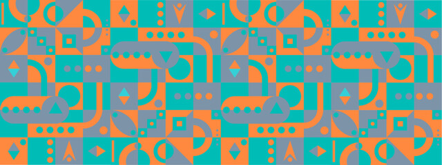 Orange green and gray grey vector modern banners with abstracts shapes geometric mosaic