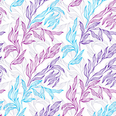 Lovely stylized tree leaves endless pattern. Organic foliage summer motif.