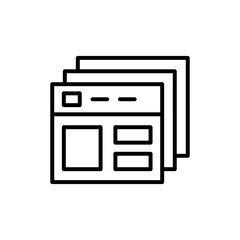 Wireframe product development icon with black outline style. wireframe, design, 3d, grid, futuristic, graphic, abstract. Vector Illustration