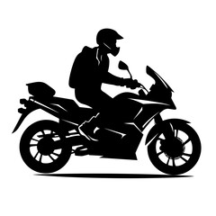 Fototapeta na wymiar Road biker black icon on white background. Road biker silhouette