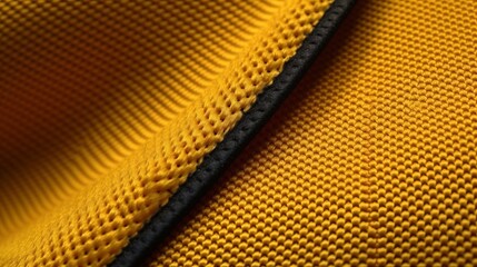 Yellow soccer fabric texture with air mesh. Sportswear background