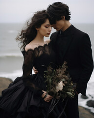 couple in black dress