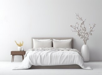 modern white bedroom bedding bedroom furniture and bedside lamps.