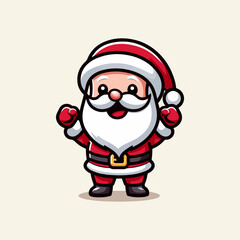 Hand drawn Cute santa claus logo, santa cartoon logo, santa logo, santa clipart