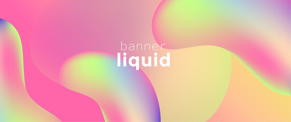 Abstract colorful background with wave, Liquid banner, Poster, Yellow banner