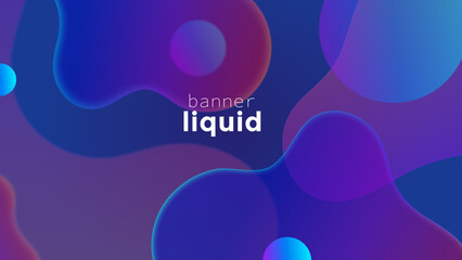 Abstract background with circles, Blue dark banner