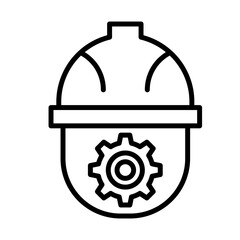 Engineer engineering icon with black outline style. engineer, industry, construction, design, work, industrial, engineering. Vector Illustration