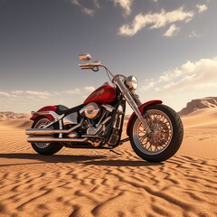 a motorcycle in the desert