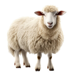 Realistic Happy 3D Sheep Cartoon Character isolated on pure white background - 1