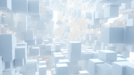 a white cubes in a room