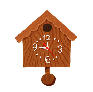 recommend clip art: Cuckoo clock hand drawn clipart