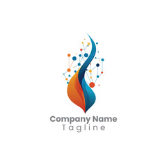 Flame iconic modern logo illustration. 