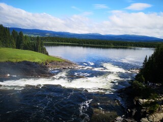 Tännforsen waterfall is one of the largest in Sweden