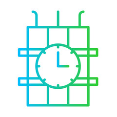 TNT mining industry icon with blue and green gradient outline style. answer, phone, landline, line, modern, network, number. Vector Illustration