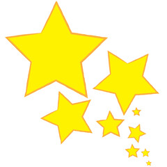 Cartoon illustration of several yellow constellations