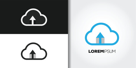 upload cloud logo set