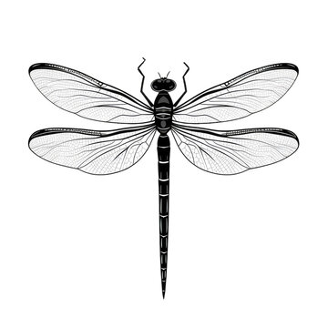 dragonfly . Clipart PNG image . Transparent background . Cartoon vector style . Generative AI 