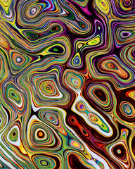 Fototapeta premium Abstract liquid space pattern art with circles and waves