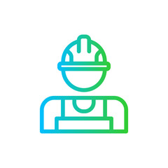 Mechanic engineering icon with blue and green gradient outline style. job, mechanic, technician, service, auto, repair, maintenance. Vector Illustration