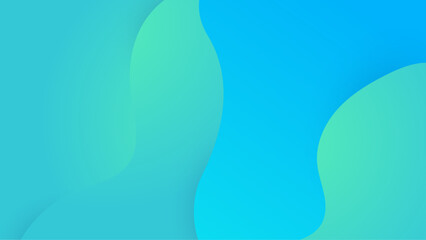 Blue and green vector wavy and liquid simple banner modern design