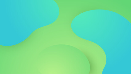 Obraz premium Green and blue vector abstract simple banner with wave and liquid shapes