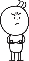 腕組みをして怒る若い男性