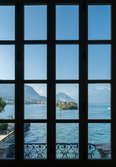 View of Lago Maggiore Lake and Borromean islands - from the Palazzo of Isola Bella, Italy