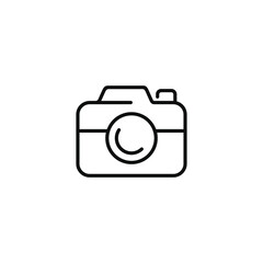 Camera line icon isolated on white background