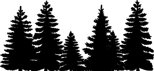 Christmas tree silhouette, on a white background vector - obrazy, fototapety, plakaty