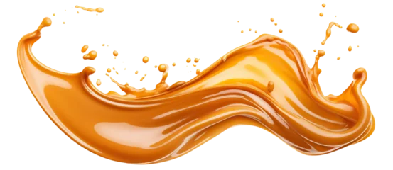 Foto op Plexiglas Delicious caramel splash cut out © Yeti Studio