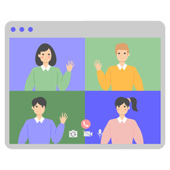 Fototapeta premium Video Call Illustration